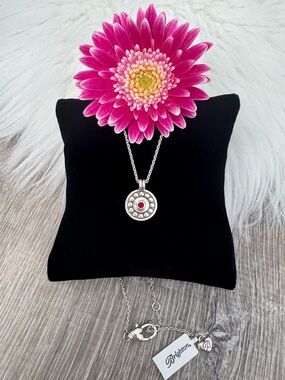 🌺 BRIGHTON Red Siam Pebble Dot Medali Petite Reversible Necklace